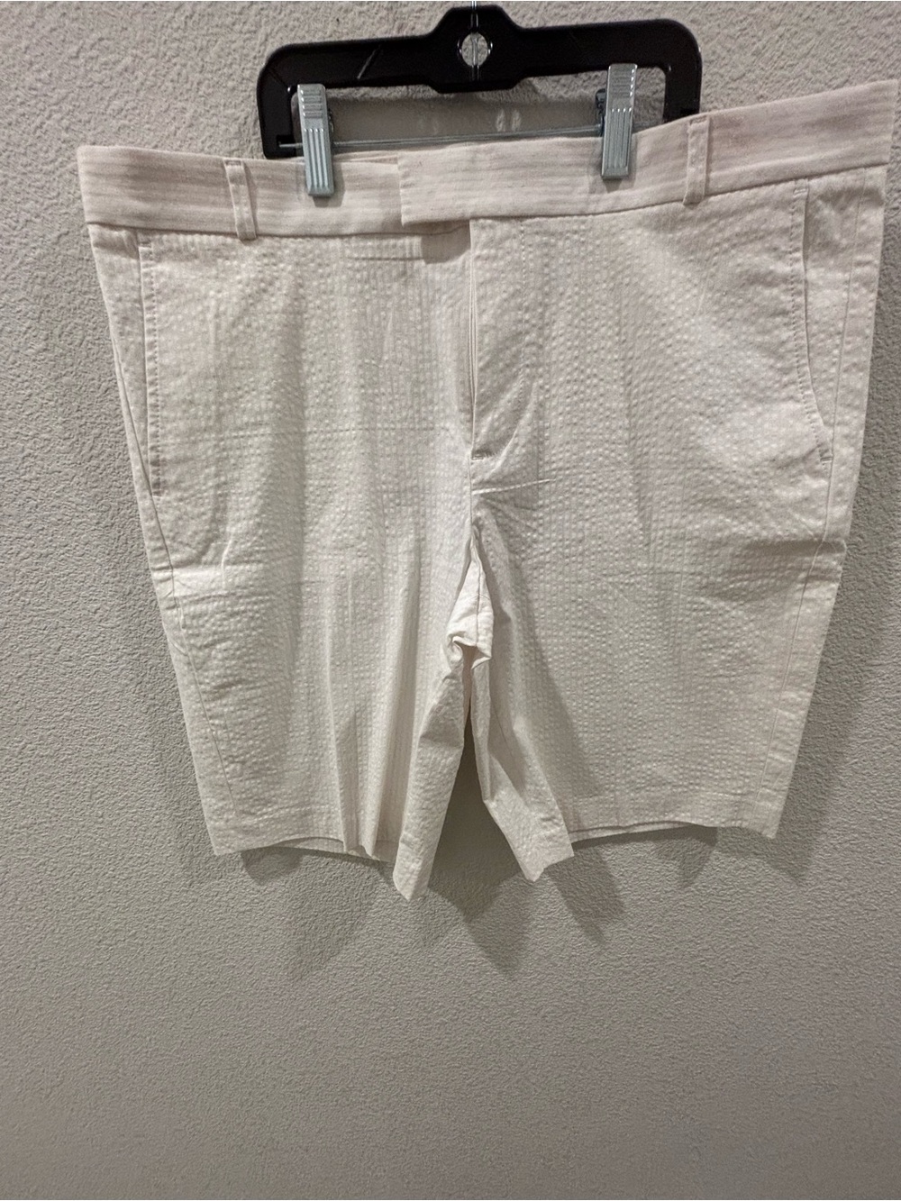 Banana Republic Cream Textured Bermuda Shorts